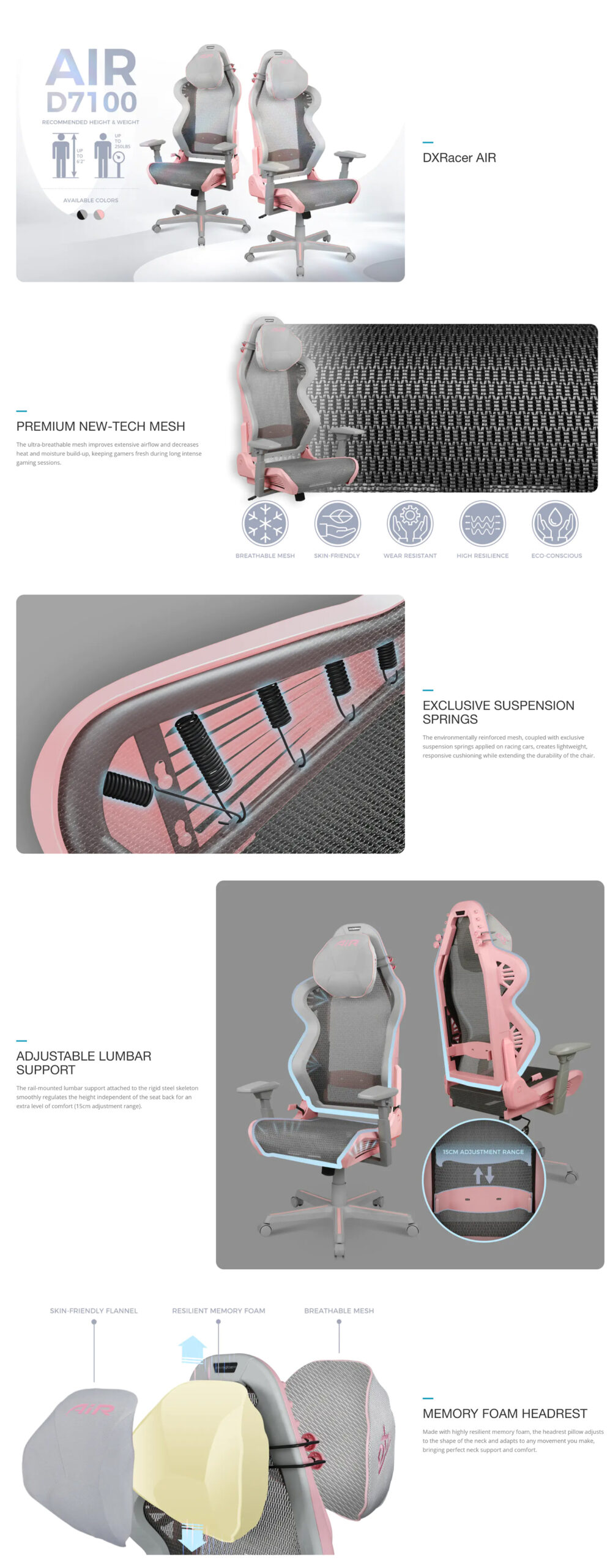 DXRacer AIR R1S-GPG - Grey & Pink - Image 16