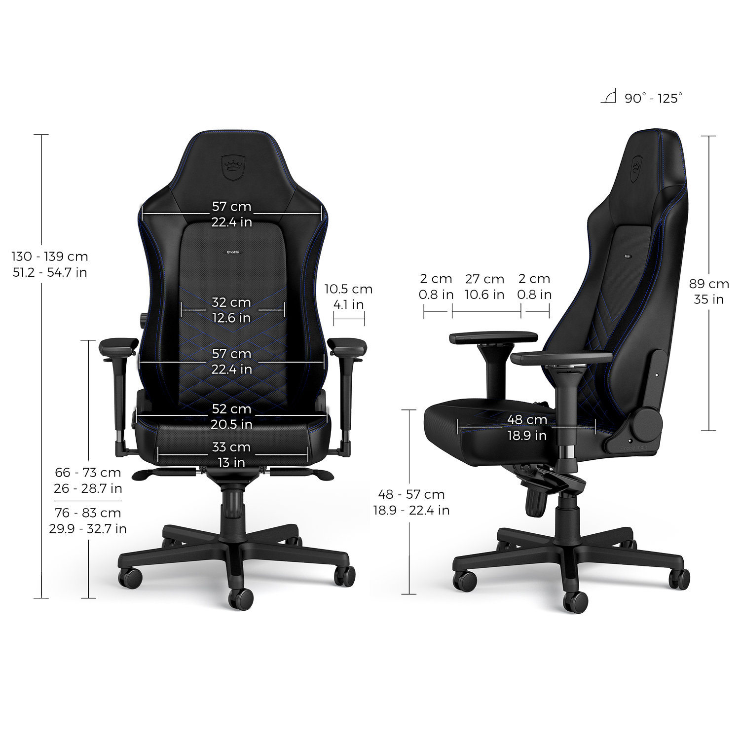 Noblechairs Hero - Black/Blue - Image 9