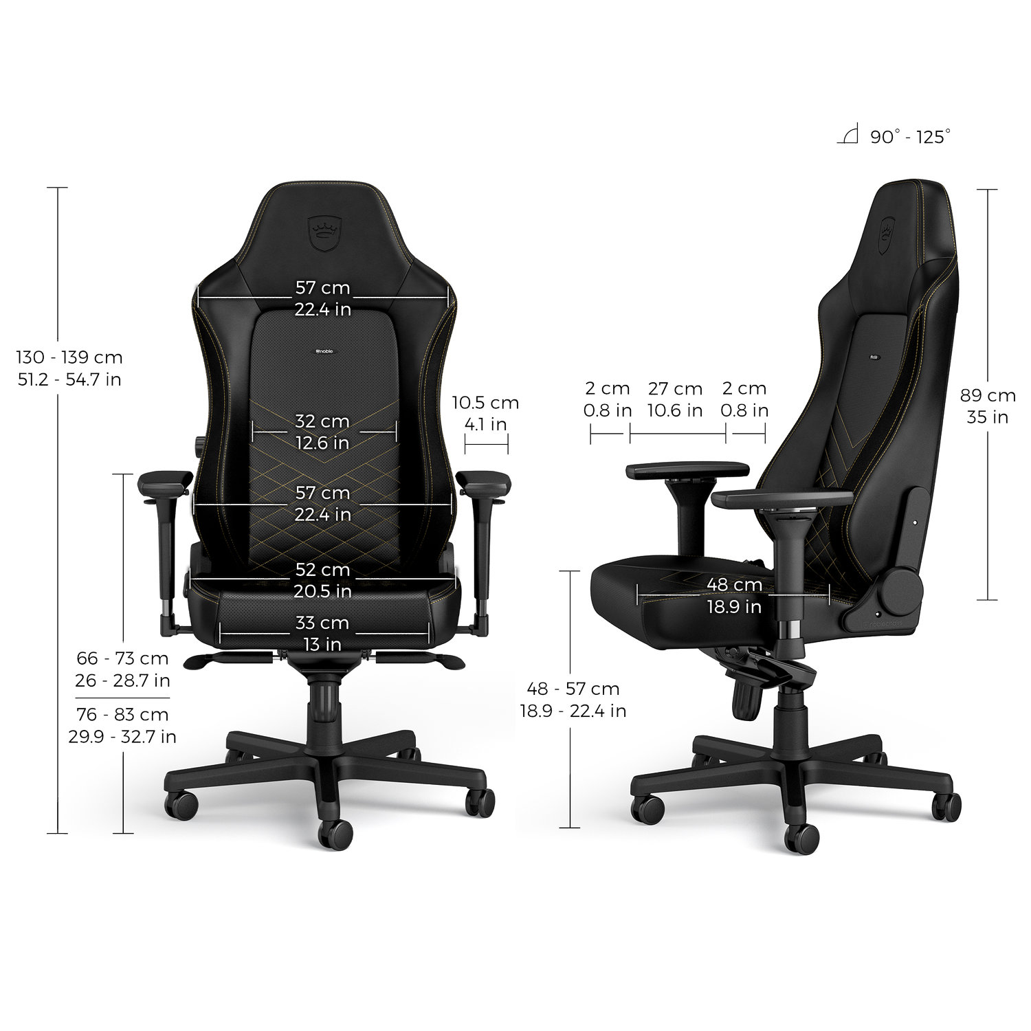 Noblechairs Hero - Black/Gold - Image 9