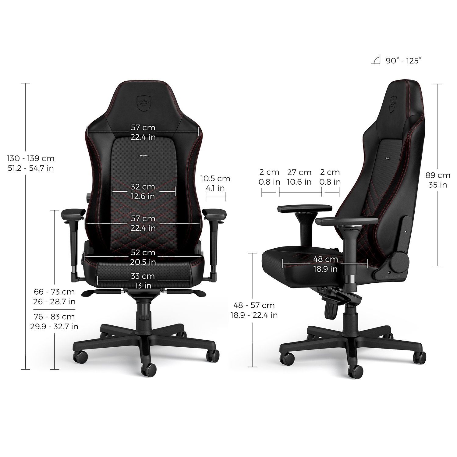 Noblechairs Hero - Black/Red - Image 9